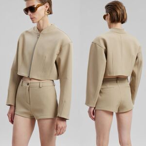 NEW the frankie shop BANKS CROPPED JACKET beige  SIZE medium / Large